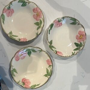 Franciscan Floral Dinnerware Set - Cream and Pink